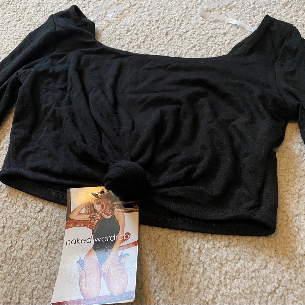 Naked Wardrobe long sleeve crop top